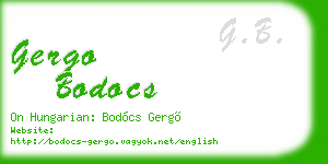 gergo bodocs business card